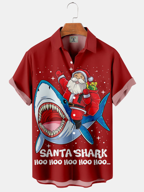 Men's Christmas Funny Graphic Short Sleeve Hawaiian Shirt